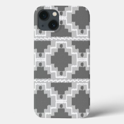 イカット アステカ柄 グレー/ライトグレー Case-Mate iPhoneケース (裏面)