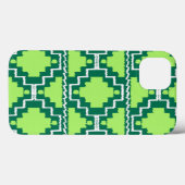 イカット アステカ柄 - フォレストグリーンとライムグリーン Case-Mate iPhoneケース (裏面 (横))