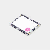 イカット&ピンクモノグラム ポストイット (アングル)