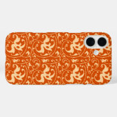 イカット フラワー ダマスク 唐辛子オレンジ Case-Mate iPhoneケース (裏面 (横))