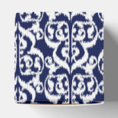 イカット・モリスコ柄 ダマスク織 - 紺と白 フェイバーボックス (上部)