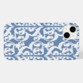 イカット モーリッシュ ダマスク - 空色と白 Case-Mate iPhoneケース (裏面 (横))