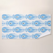 イカット(青と白) バスタオル (バスタオル)