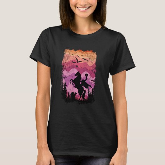 イカボッドのさらに悪い悪夢、首なし騎士のハロウィン Tシャツ (正面)