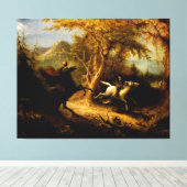 イカボドクレーンを追う頭のない騎兵 キャンバスプリント (インサイチュ (ウッドフロア))