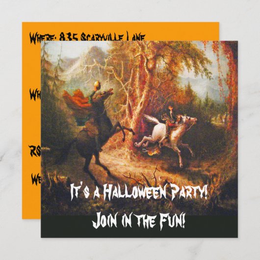 イカボドクレーンを追う頭のない騎兵 招待状 (正面/裏面)