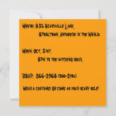 イカボドクレーンを追う頭のない騎兵 招待状 (裏面)