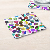 イカラフルンヤンパターン スクエアペーパーコースター (アングル)