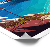 イカリアギリシャ旅行ヴィンテージイラストレーション ポスター (角)