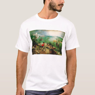 イカロスの秋とのPieter Bruegelの景色 Tシャツ