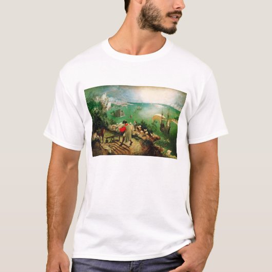 イカロスの秋とのPieter Bruegelの景色 Tシャツ (正面)
