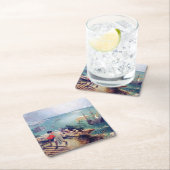 イカロスの秋と風景Pieter Bruegel スクエアペーパーコースター (インサイチュ)