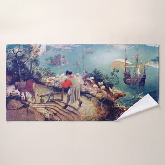 イカロスの秋と風景Pieter Bruegel バスタオル (バスタオル)