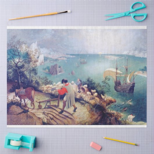 イカロスの秋と風景Pieter Bruegel 薄葉紙 (クラフト)