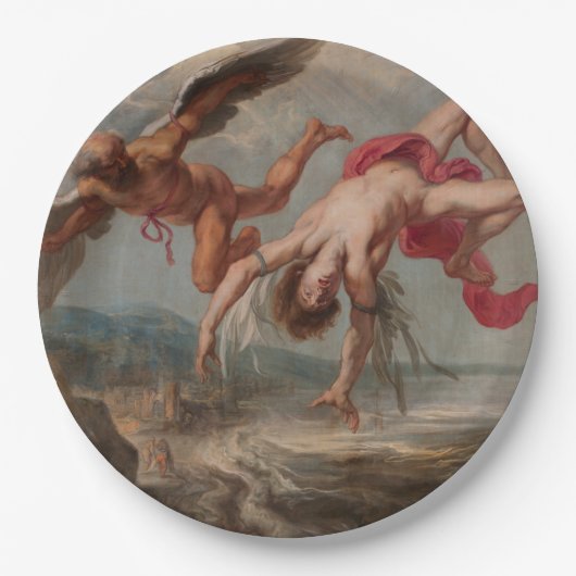 イカロスの秋（Jacob Peter Gowy著） ペーパープレート (正面)