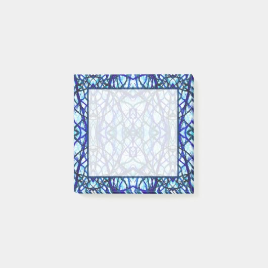 イカロスの青い抽象的アルコールインクアート ポストイット (正面)