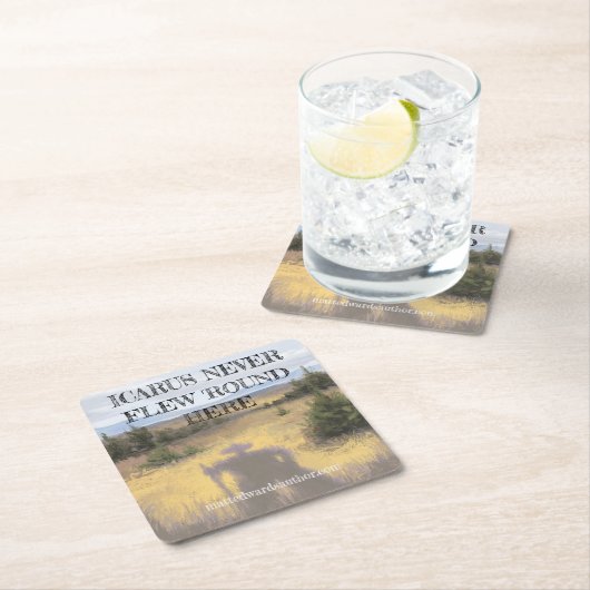 イカロスはコースターの周りを飛んだことがない スクエアペーパーコースター (インサイチュ)