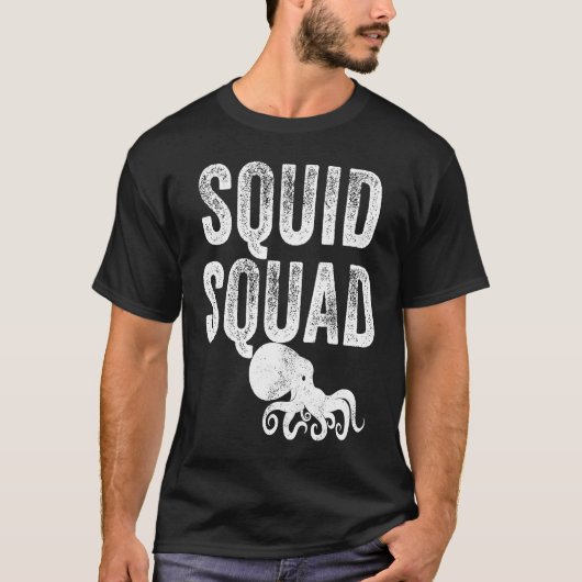 イカ分隊シー海タコヴィンテージ Tシャツ (正面)