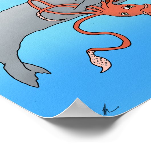 イカ対クジラ ポスター (角)