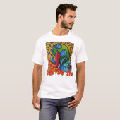イカ恐怖都市グラフィックホワイトTシャツ Tシャツ (正面フル)