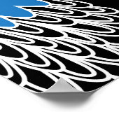 イカ数々のの黒背景 ポスター (角)