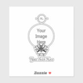 イカ灰色モノグラム シール (シート)