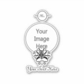 イカ灰色モノグラム シール (正面)