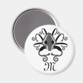 イカ灰色モノグラム マグネット (正面/裏面)