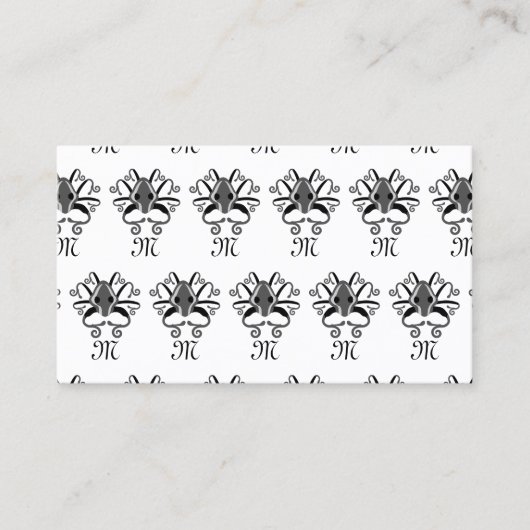 イカ灰色モノグラム 名刺 (正面)