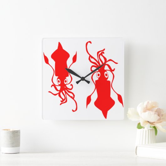 イカ スクエア壁時計 (ホーム)