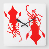 イカ スクエア壁時計 (正面)