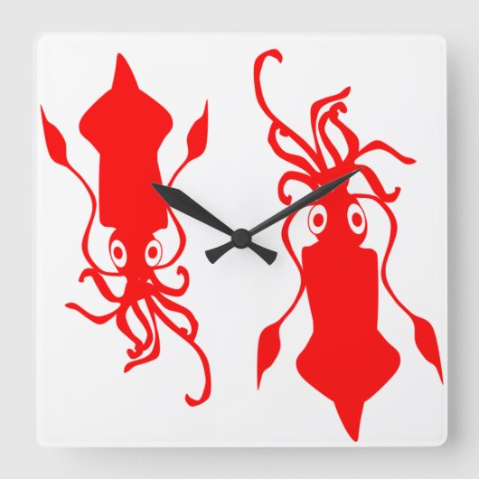 イカ スクエア壁時計 (正面)