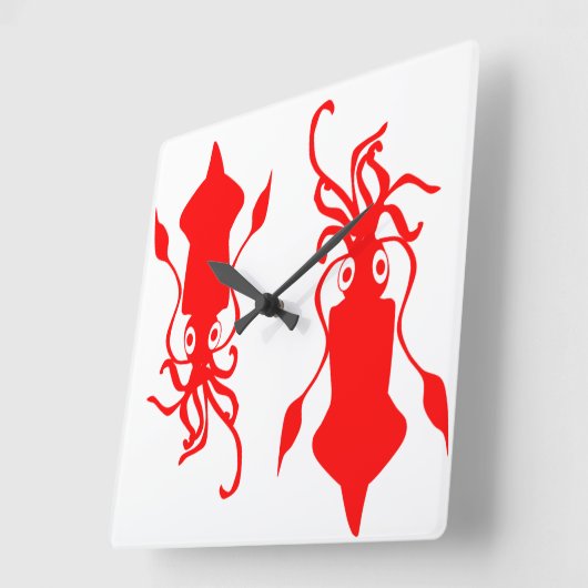 イカ スクエア壁時計 (傾斜)