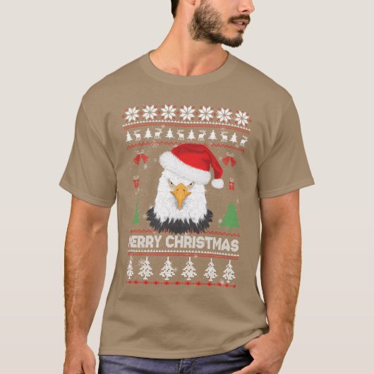 イガイなクリスマスセーター イーグルサンタ メリークリスマス Tシャツ (正面)