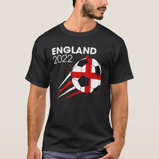 イギリおもしろいス2022サッカーチーム愛好家イギリス国旗 Tシャツ (正面)