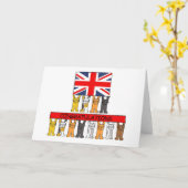 イギリスおめでとう漫画キャッツ カード (黄色い花)