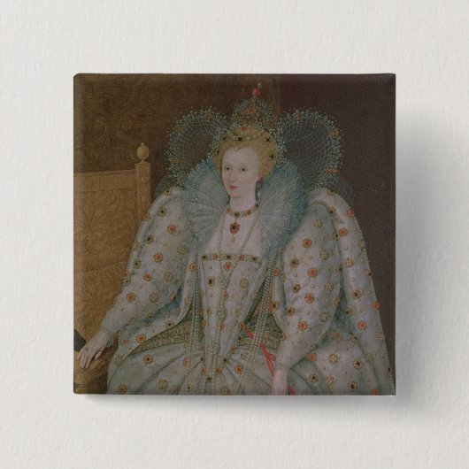 イギリスおよびアイルランドのエリザベス女王一世 缶バッジ (正面)