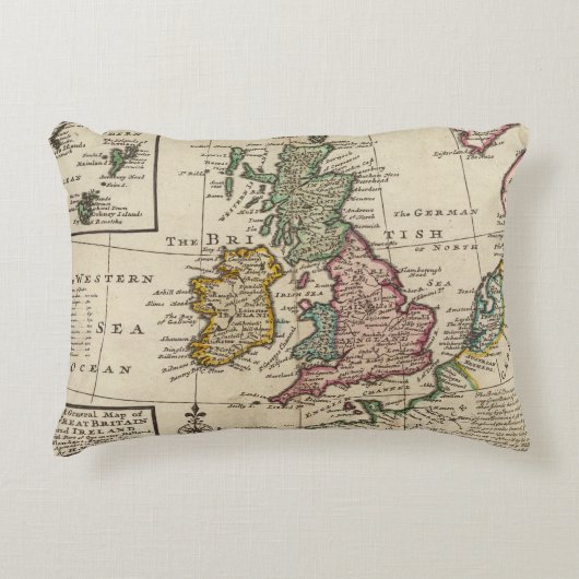 イギリスおよびアイルランドの一般図 アクセントクッション (正面)