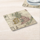 イギリスおよびアイルランドの一般図 スクエアペーパーコースター (アングル)