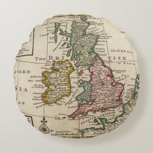 イギリスおよびアイルランドの一般図 ラウンドクッション (正面)