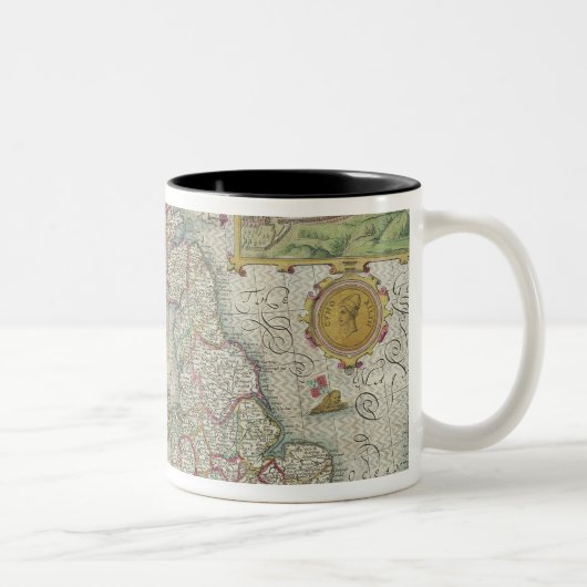 イギリスおよびアイルランドの王国の地図 ツートーンマグカップ (右)