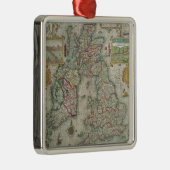 イギリスおよびアイルランドの王国の地図 メタルオーナメント (右)