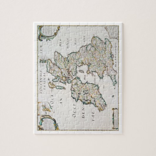 イギリスおよびアイルランド、出版されたパリ1640年の地図( ジグソーパズル (縦)