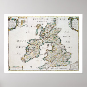 イギリスおよびアイルランド、出版されたパリ1640年の地図( ポスター