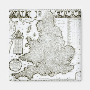 イギリスおよびウェールズ1644年の地図 マグネット