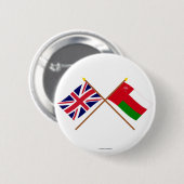 イギリスおよびオマーンによって交差させる旗 缶バッジ (正面&裏面)