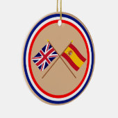 イギリスおよびスペインによって交差させる旗 セラミックオーナメント (右)