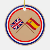 イギリスおよびスペインによって交差させる旗 セラミックオーナメント (裏面)