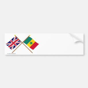 イギリスおよびセネガルによって交差させる旗 バンパーステッカー