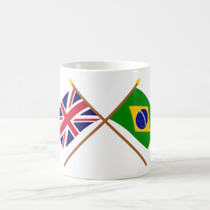 イギリスおよびブラジルによって交差させる旗 コーヒーマグカップ